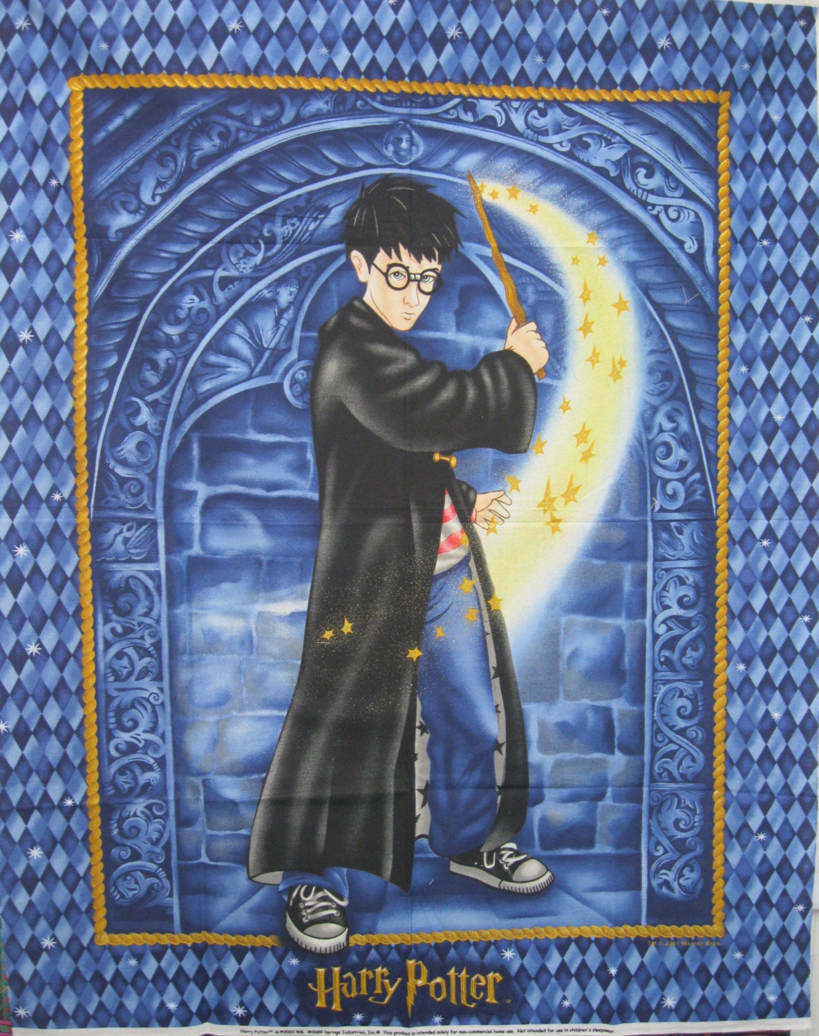 1 yard HARRY POTTER Wallhanging Panel Cotton Fabric Hogwarts