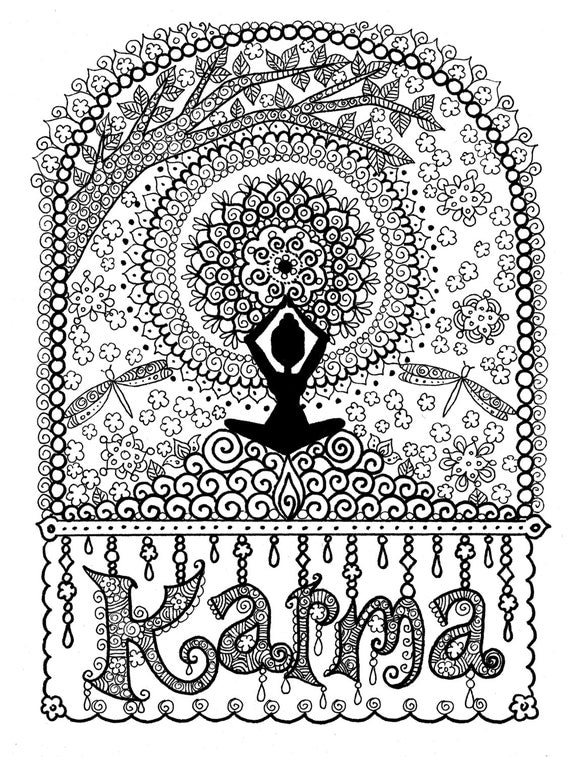 Download KARMA Coloring Page Digital Coloring for Adults Instant