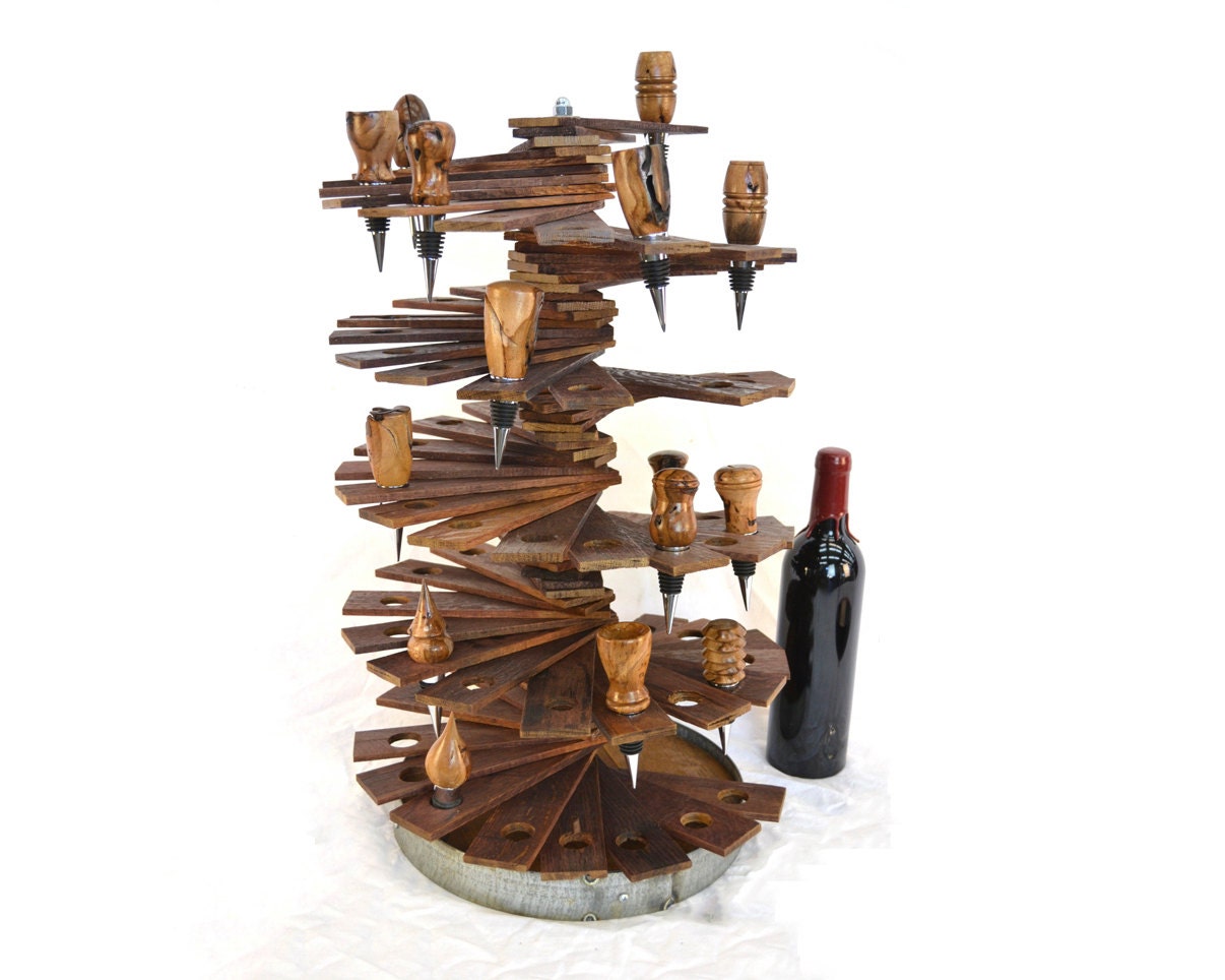 Wine Bottle Stopper Holder Made from Retired Napa Wine