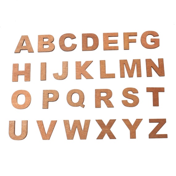 260pcs. Natural Wood Wooden Alphabet Letters Embellishments