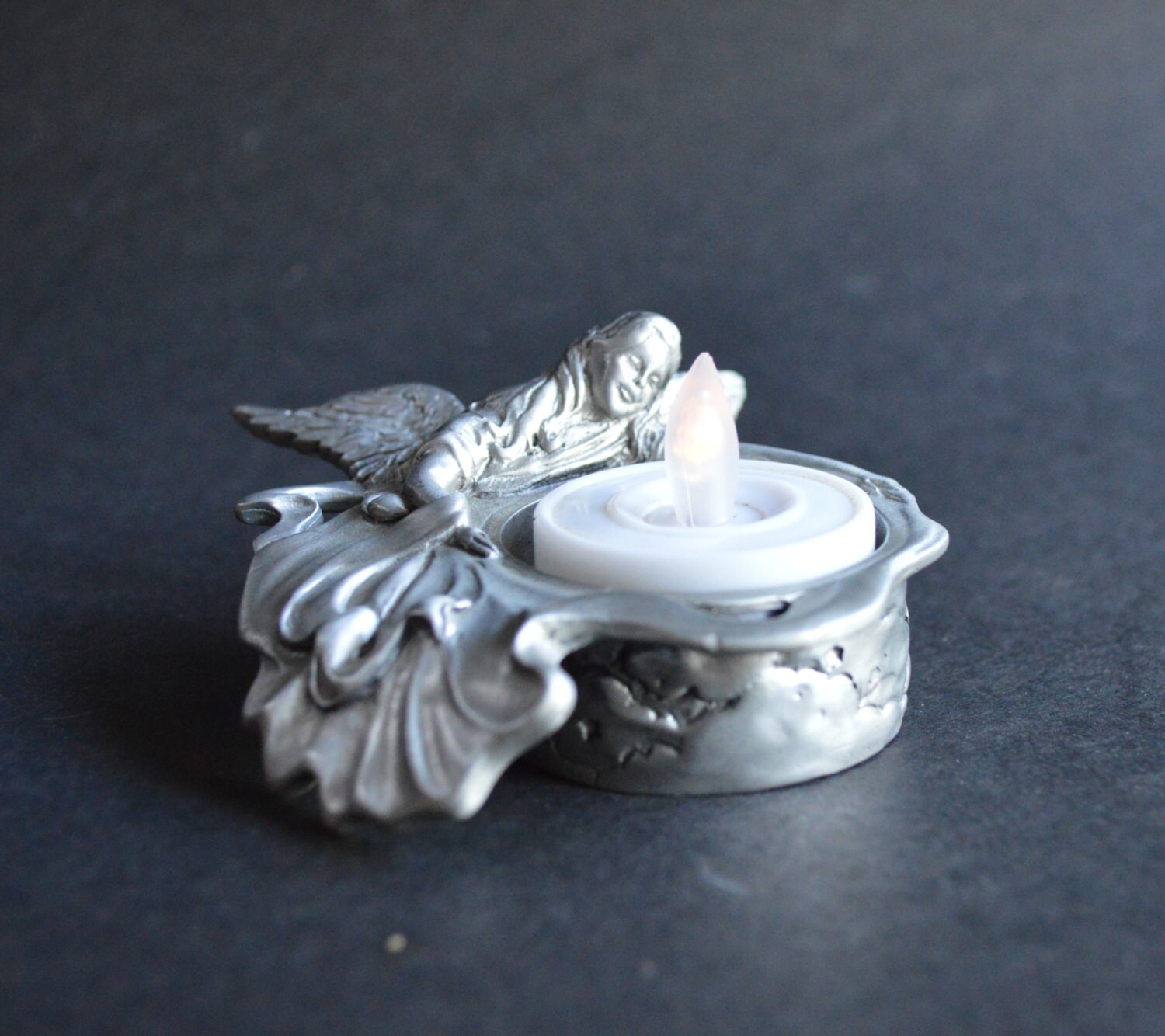 Seagull Pewter Angel Votive Candle Holder Canadian Made