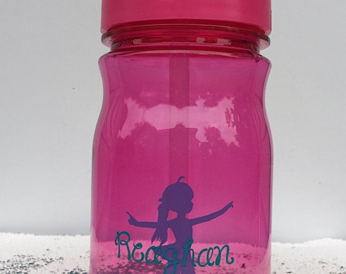 Girls Personalized Ballerina Sports Bottle, Kids Custom Water Bottle, 13 oz plastic flip top cup, Childs Custom Cup, Sippy Cup, Party Favors