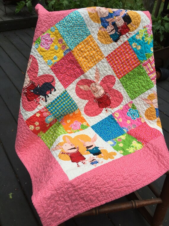 items-similar-to-olivia-the-pig-quilt-on-etsy