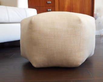 Metallic pouf / silver pouf / Floor pillow / metallic floor pouf / foot stool / Moroccan pouf / Floor cushion - Metallic Silver ottoman