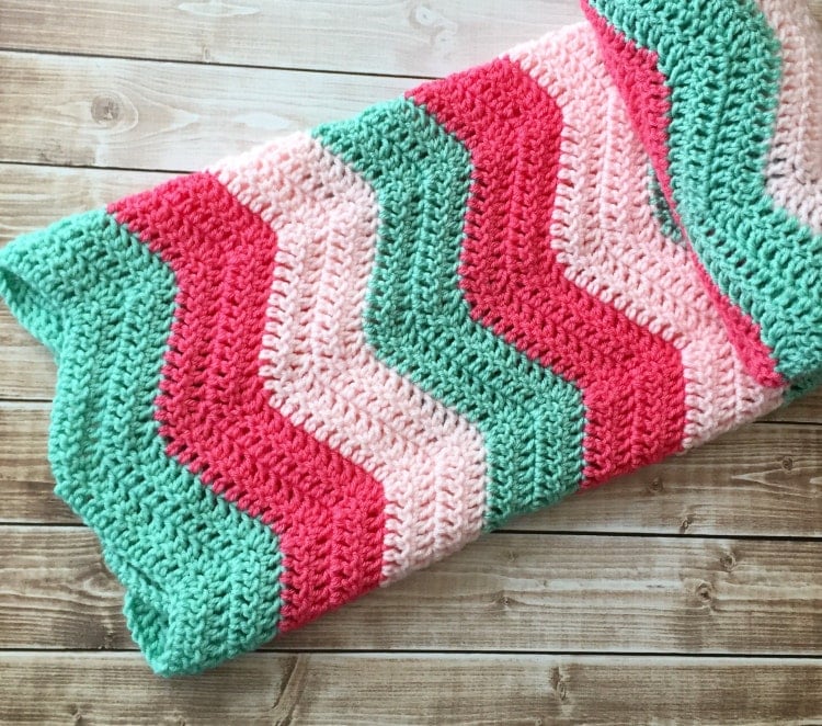 Chevron Baby Blanket Ripple Pattern Crochet By Mamamegsyarnshoppe