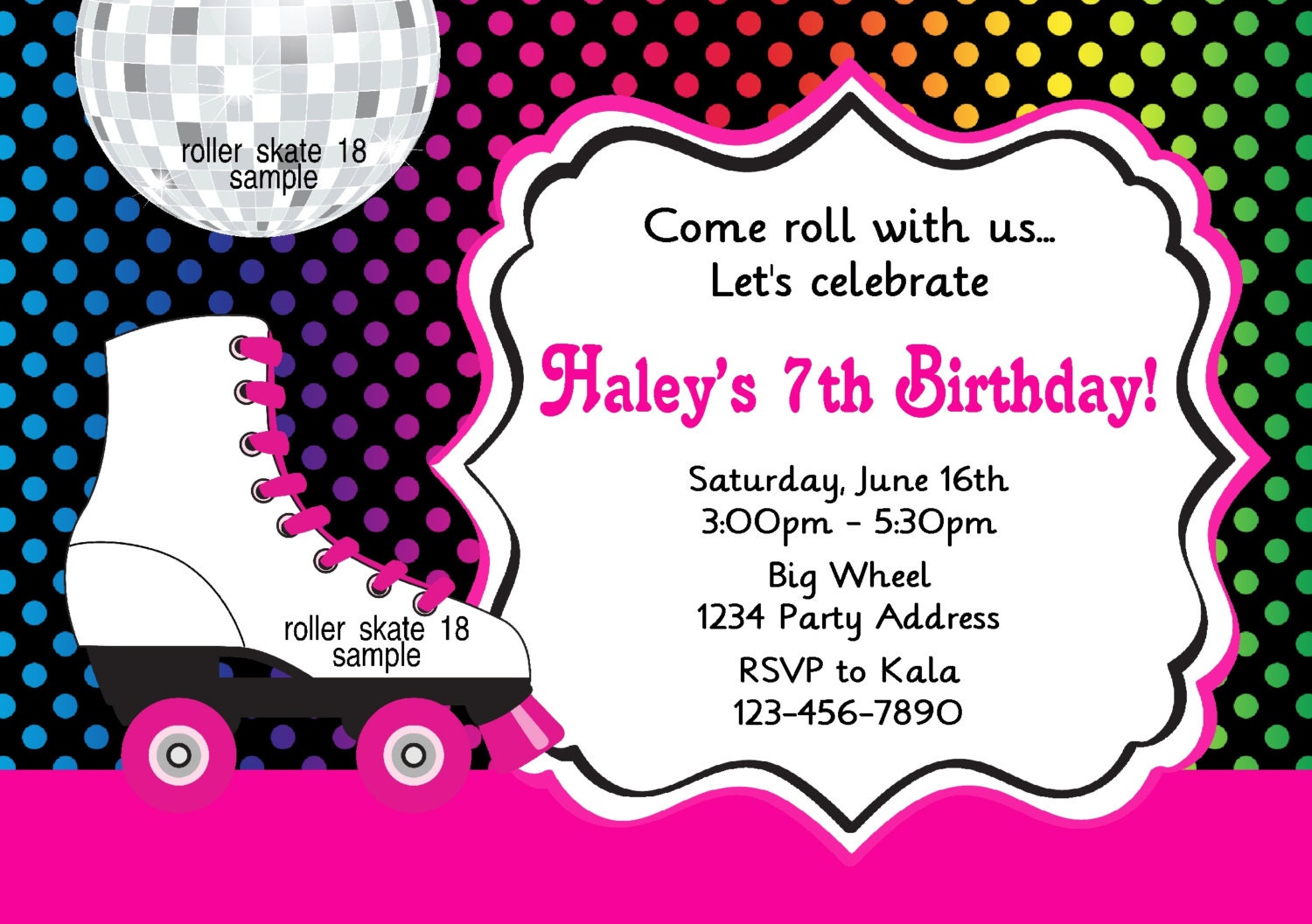 Roller Skating Birthday Invitations 10