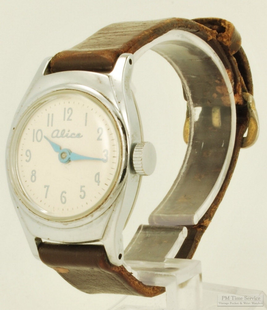 vintage alice in wonderland wrist watch