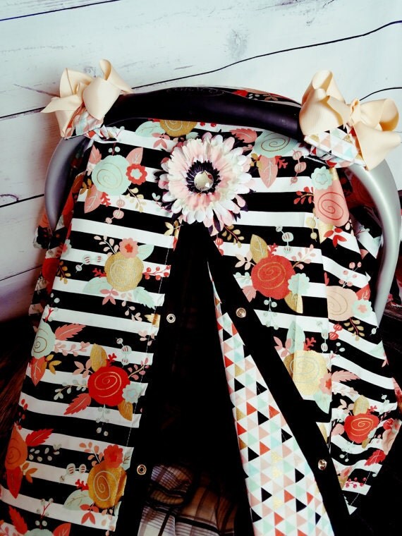 Car seat Canopy FREE SHIPPING CODE Carseat Cover Flower