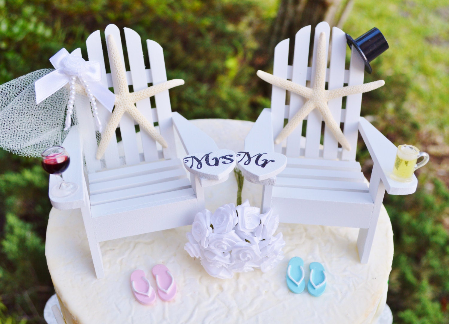 Wedding Cake Topper Miniature Adirondack Chairs Pencil