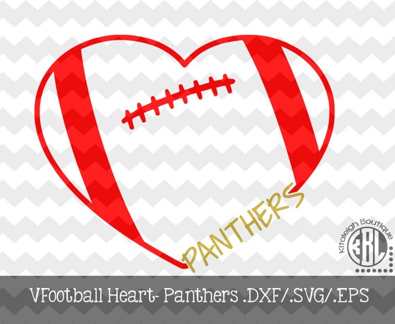 Download Items similar to Football Heart Panthers INSTANT DOWNLOAD ...