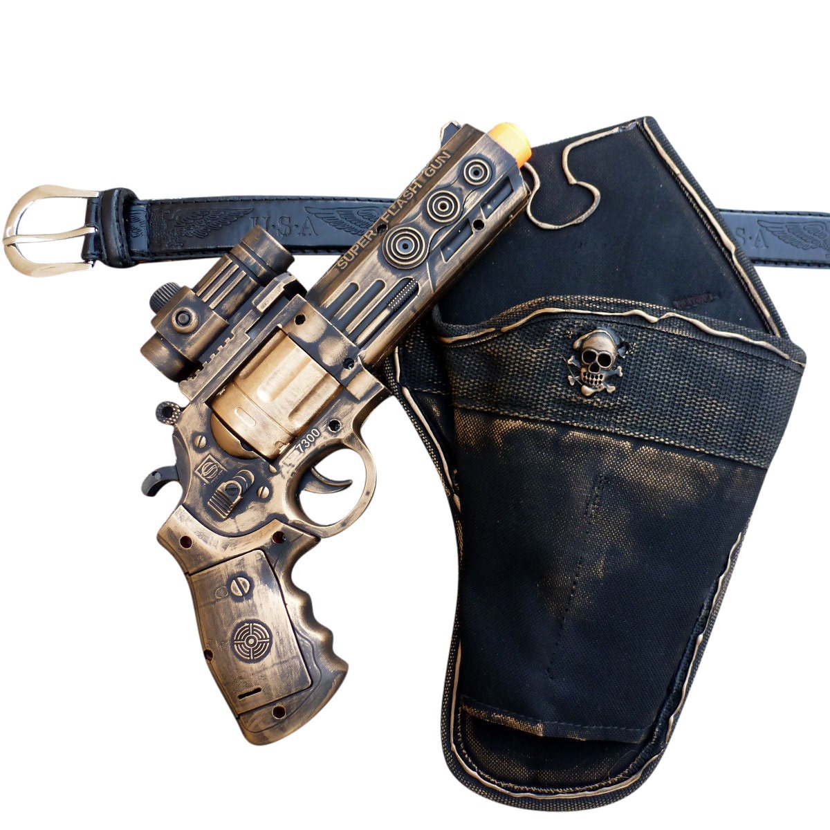 Steampunk cyber gothic toy gunholsterbelt pistol gun laser