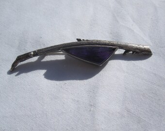 Sterling and Amethyst Branch Brooch