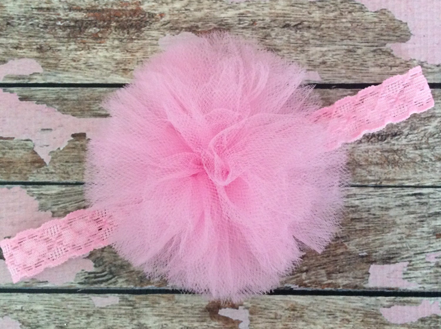 Pink Headband Tulle Headband Lace Headband Baby Headband