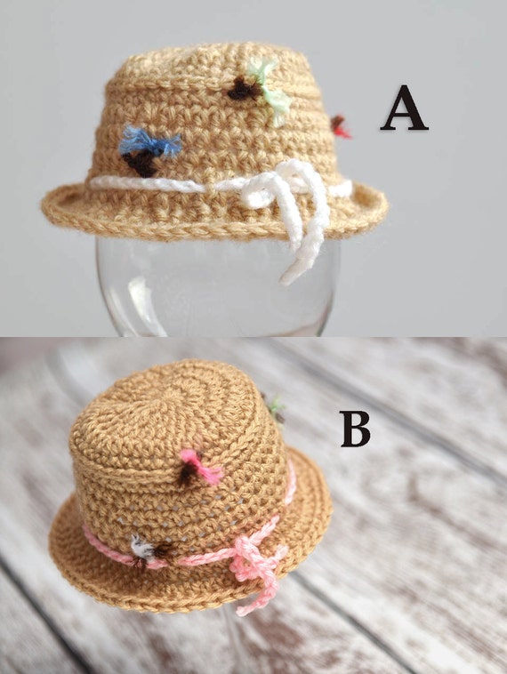Crochet fishing hat summer newborn baby boy girl beanie
