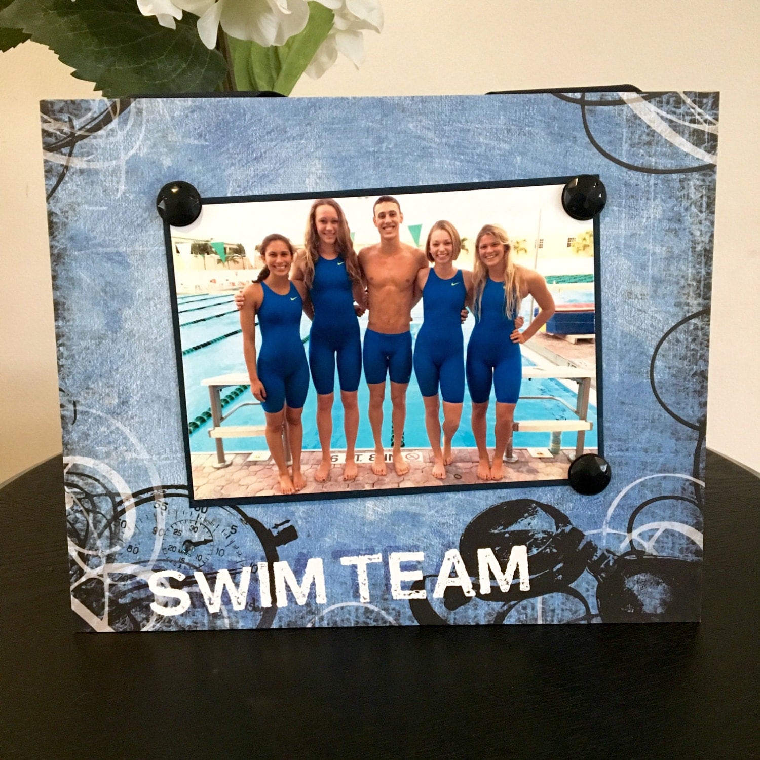 Swim Team Picture Frame Gift Home Decor Photo 5 x 7 Swimming