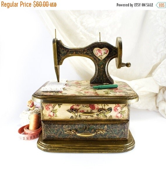 ON SALE English roses Sewing Machine sewing by Alenahandmade