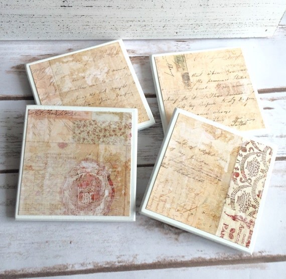 beautiful shabby chic coasters set of 4 by shabbychicjcouture beautiful shabby chic coasters set of 4 by shabbychicjcouture