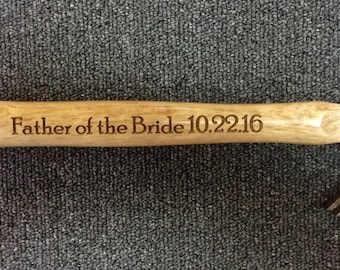 Father's Day Gift Engraved Father of the Bride Hammer, Laser Engraved Hammer, Personalized Father's Day Gift