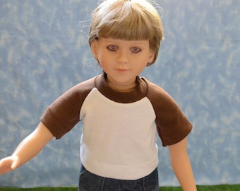 23" Boy Doll Clothes - Fits My Twinn - Brown and White T-Shirt - Handmade