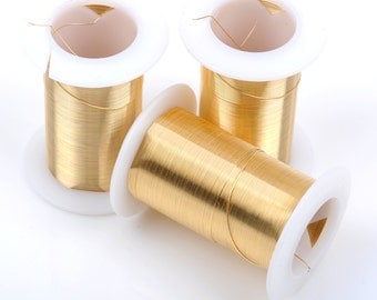 Gold CRAFT WIRE, Tarnish Resistant Craft Wire, wire wrapping, 24 gauge, 24 ga gold wire, Bead Smith Wire, 30 yards (90 feet) spool wir0034