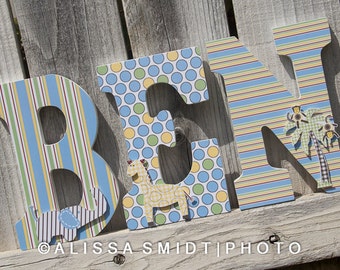 Custom Nursery Wooden Letters Baby Boy or by WanderlustbyAlissa