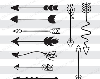 Arrows SVG, DXF, PNG / tribal / boho arrow / Cricut, Silhouette cut files / instant download / design element / decorative / clip art