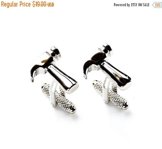 On Sale & Free Shipping Hammer Cufflinks Groomsmen Gift Men's Jewelry Gift Box Included