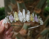 Wanderlust Tiara, quartz crown, raw crystal crown, mermaid crown, crystal headpiece