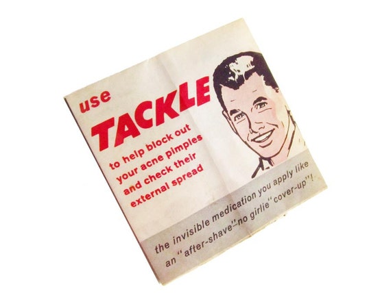 Items similar to Tackle Acne Pimples Vintage Ad for Men's Skin