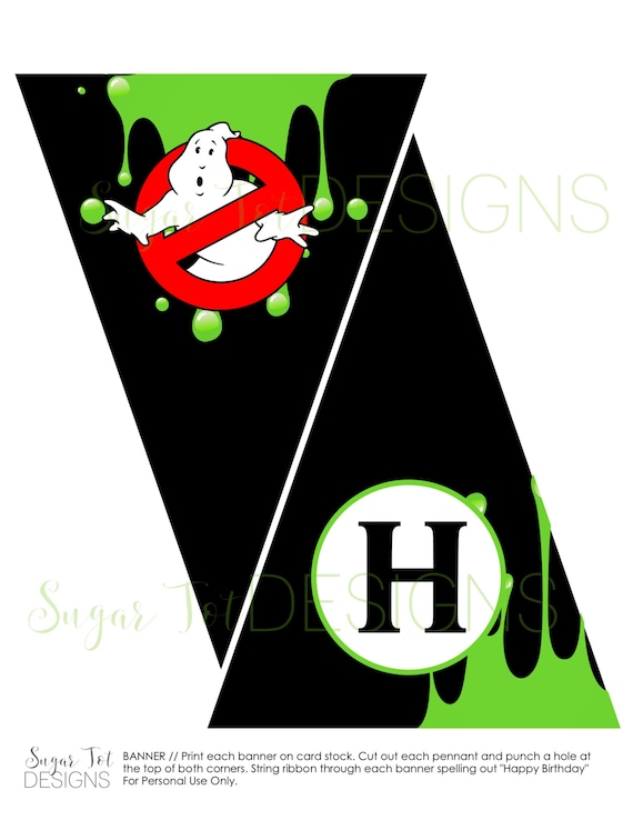 Ghostbusters Party Banner Happy Birthday Ghostbusters Banner