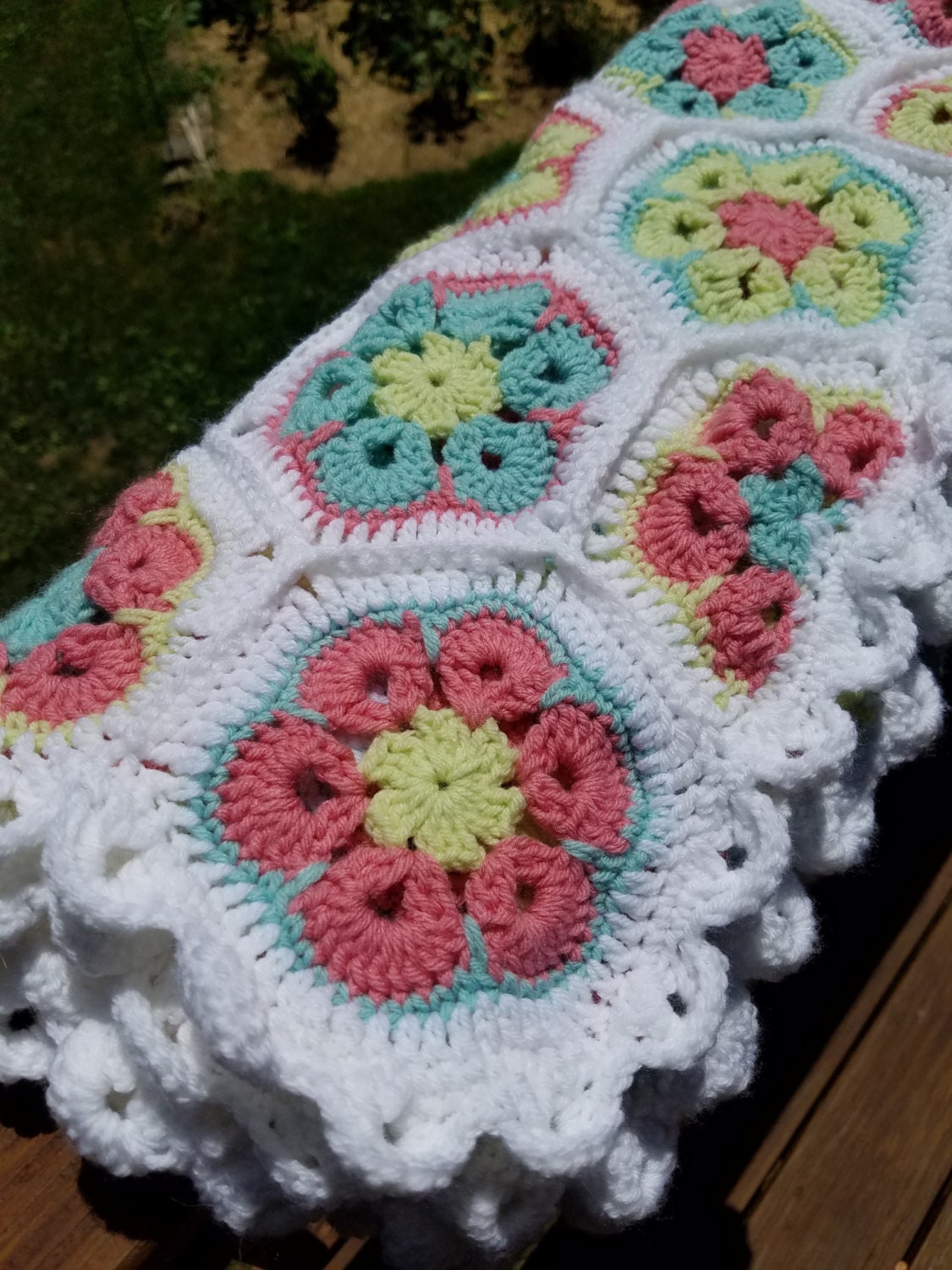 African Flower Crochet Blanket Baby blanket Crochet Baby