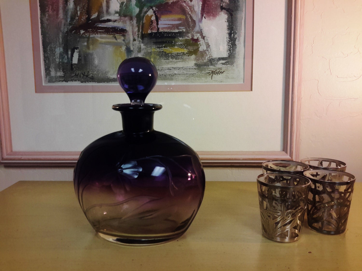 Vintage Moser Karlsbad Amethyst Glass Decanter By Vintagesouthwest