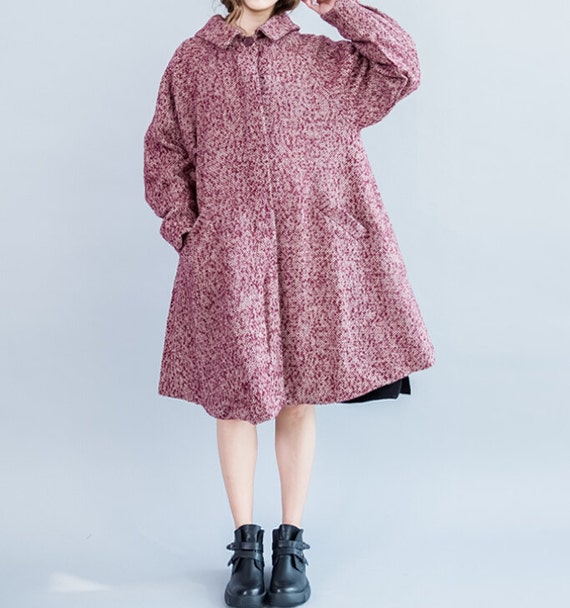 women wool Loose fitting coat doll wool Overcoat by MaLieb on Etsy