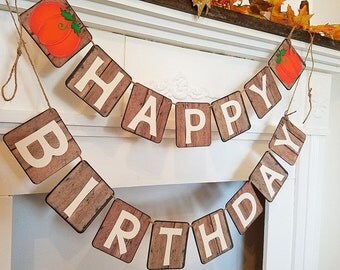 Fall birthday banner | Etsy