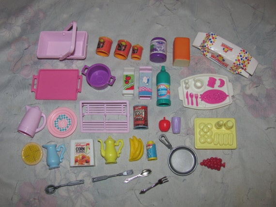 Vintage 1990 s Barbie  Doll Kitchen  Set  Canisters Milk