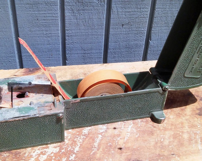 Vintage Dry Tape Sealer with Tape - Butcher Tape Dispenser - Deli Tape Dispenser