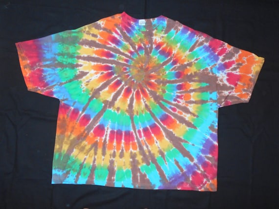 Brown Rainbow Spiral Tie Dye 6X-Large Shirt 448