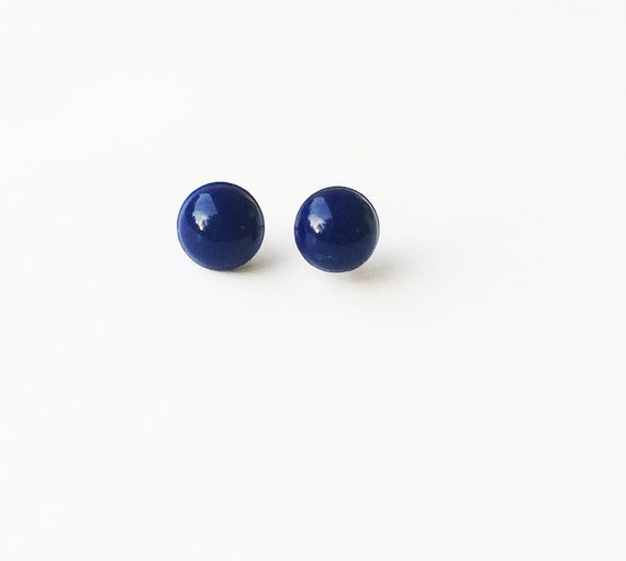 Navy Studs Navy Blue Stud Earrings