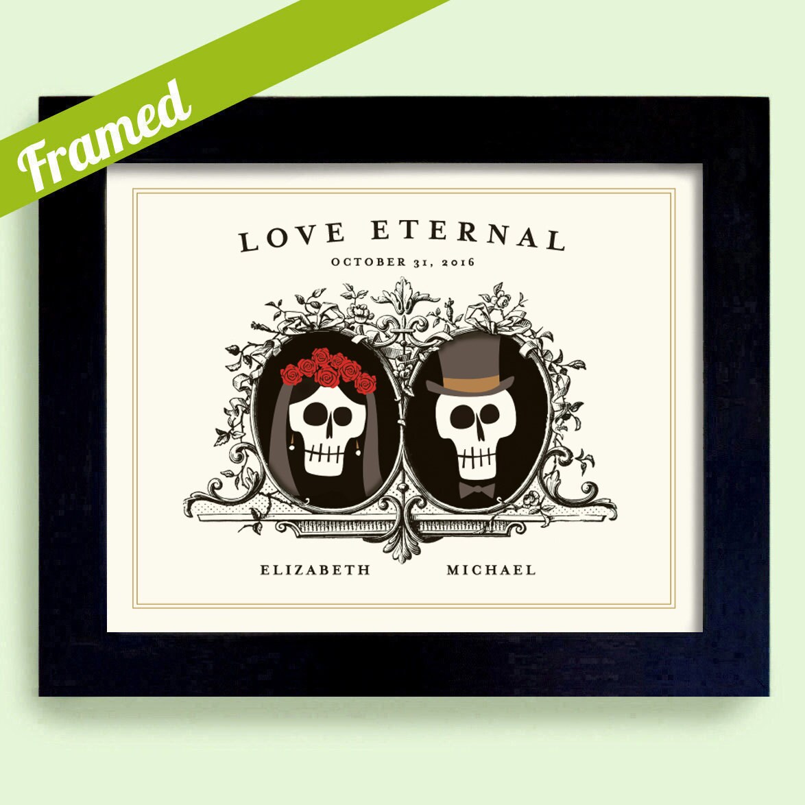 Halloween Gift for Couple Wedding Gift Goth Couple by DexMex