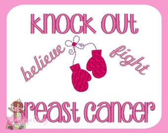 Knock Out Breast Cancer Embroidery design .