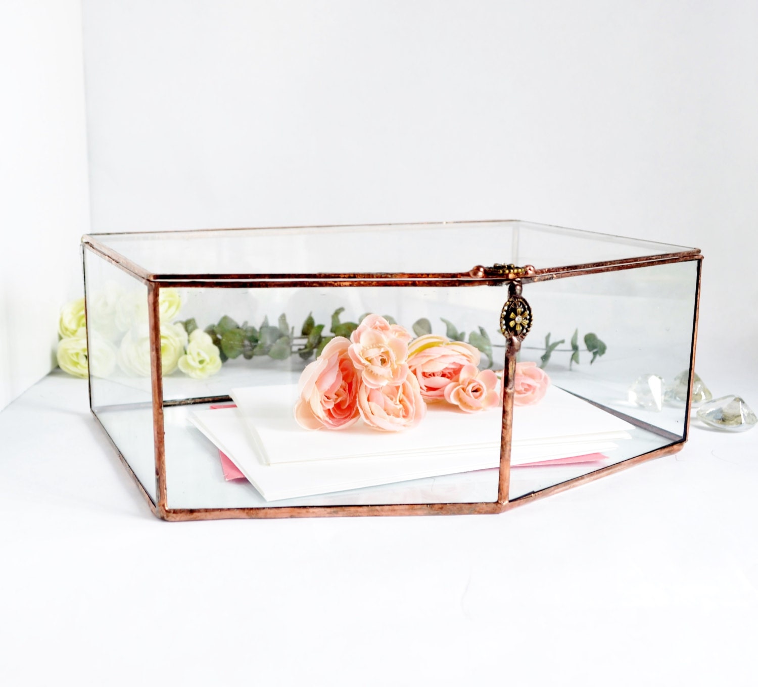 Wedding Card Box Envelope Holder Glass Box by jacquiesummer