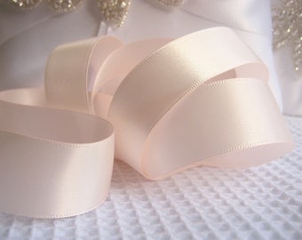 Blush Ribbon Double Sided High Quality Satin Weddings, Invitations, Sashes Crafts, Apparel, Headbands By the Yard