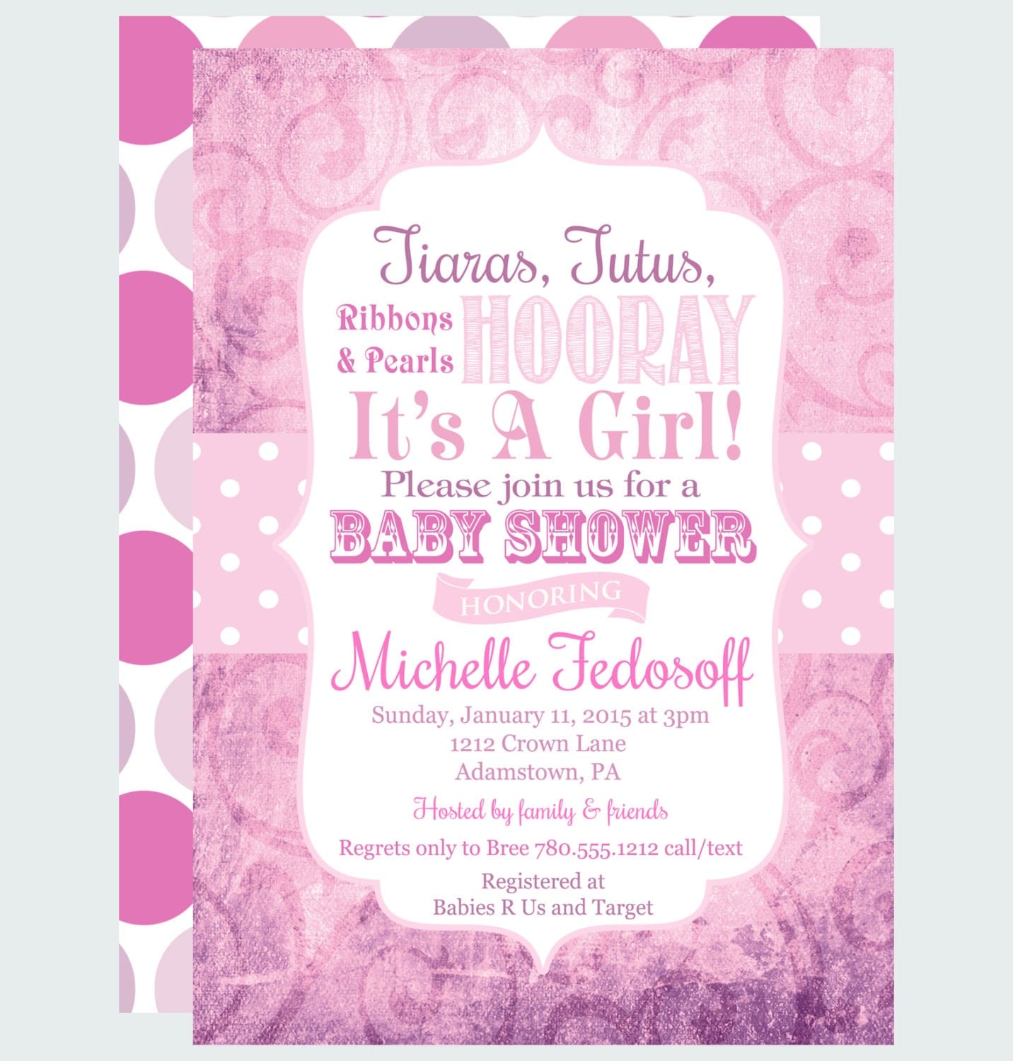 Tutu And Tiara Baby Shower Invitations 1