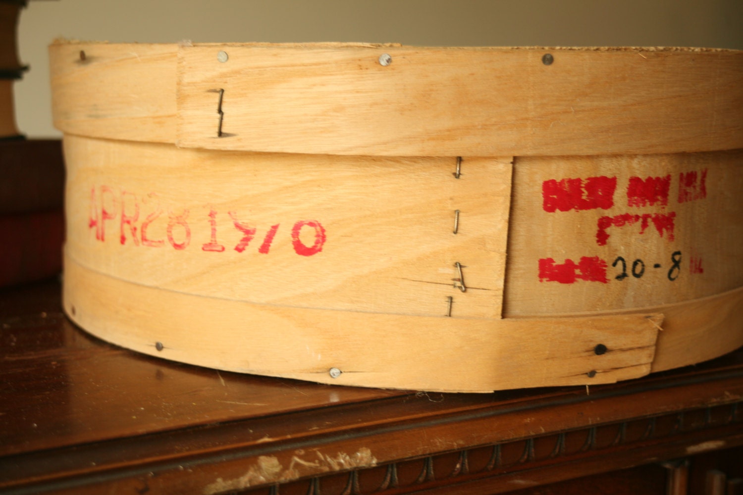 Round Cheese Box Wood Cheese Box Round Box Home Storage