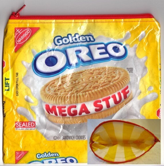 Oreo Golden Mega Stuf Cookie Upcycled Zippered Bag