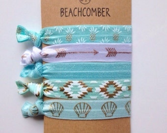 hair ties, beach bracelets, party favour, mermaid bracelets, beachy jewelry, hair accessory, friendship bracelets