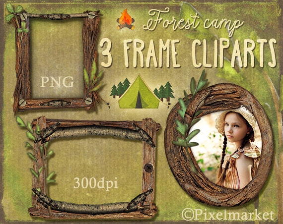 Realistic wood FRAME ClipArts Printable Download Tree branch