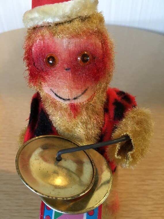 Vintage WindUp Monkey Toy 1950's Musical Toy