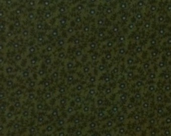 Cotton Fabric / Calico Cotton Fabric / Green Calico Fabric / Vintage Fabric / 1 Yard