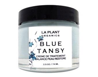 Organic BLUE TANSY Face Cream Face all Natural Face Moisturizer 2.5 OZ Glass Jar